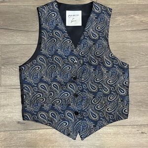 Georges Marciano for Guess paisley print vest 90's Blue Black One Size.